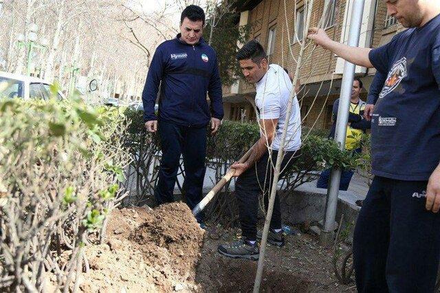 درختکاری محمد بنا، غلامرضا محمدی و عبدولی+ عکس درختکاری محمد بنا، غلامرضا محمدی و عبدولی