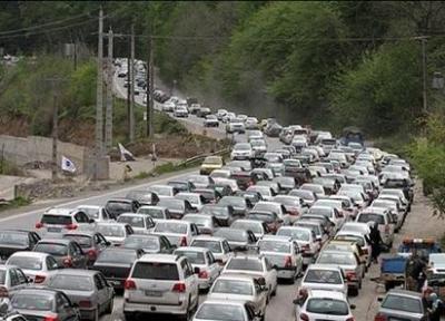 ترافیک سنگین در محورهای تهران-شمال ، آزادراه کرج-تهران پرتردد ترین در کشور است
